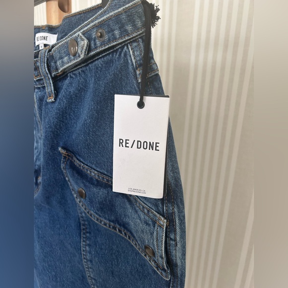 NWT RE/DONE Racer Taper Speedway Jean in blue organic rigid denim. Women’s Sz 29 - Picture 9 of 13